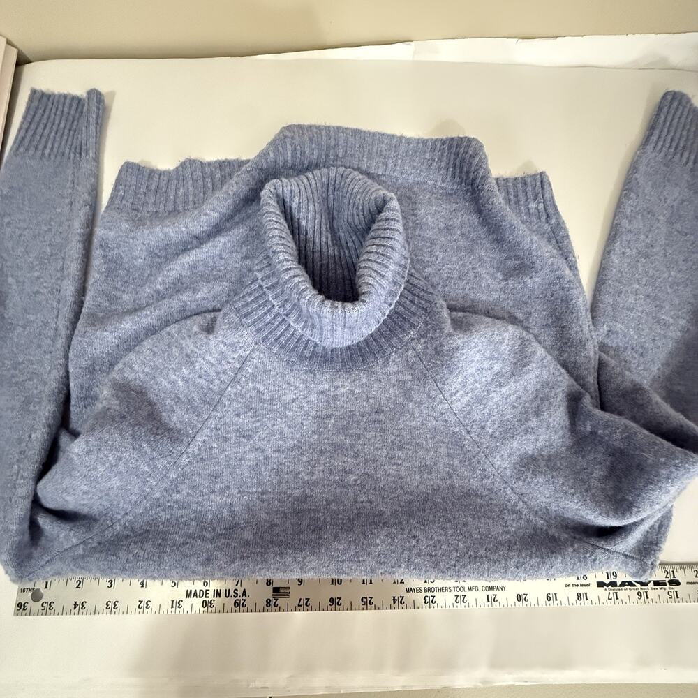 J.Crew SuperSoft Turtleneck Sweater Wool Alpaca Blend Blue Womens SIZE XS Cozy - Picture 10 of 12